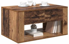 vidaXL Dohányzóasztal fiókkal Öreg fa 80 x 50 x 40 cm Faanyag