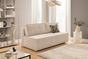 Solvero kanapé ágyfunkcióval - világos bézs plüss Tilia 01