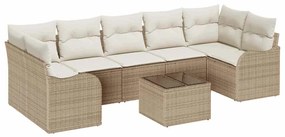 vidaXL Kerti Kanapé Szett párnával tárolóval 8 pcs Beige és krém