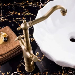 Konyhai Fürdőszobai csaptelep Rea Rustico antique gold