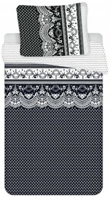 Polypamut ágyneműhuzat CANZONE BLACK, fekete Ágyneműhuzat mérete: 2 db 70 x 90 cm | 200 x 220 cm