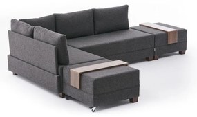Antracitszürke sarokkanapé (bal oldali) Fly – Balcab Home
