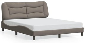 tópszínű szövet ágykeret matrac nélkül Hvar 160 x 200 cm