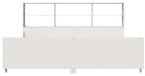 fehér tömör fa könyvespolcos ágy matrac nélkül 180 x 200 cm