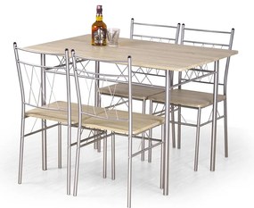 Faust étkezőgarnitúra 4+1, sonoma tölgy / ezüst