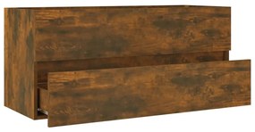 Füstös tölgy színű szerelt fa mosdószekrény 100 x 38,5 x 45 cm