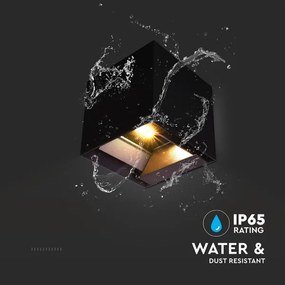 LED napelemes fali lámpa szenzorral LED/9W/3,7V 3000/4000/5000K IP65 fekete