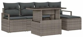 vidaXL Kerti Kanapé Szett párnával 6 pcs Szürke