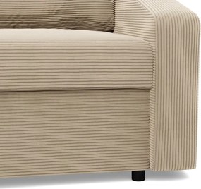 Zeus sarokkanapé, 2 ágyneműtartóval, döntött kartámasz, kordbársony, univerzális oldal, bonell töltet, bézs