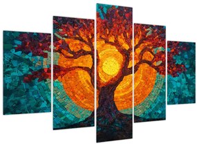 Kép - Az élet fája és a nap mozaikban (150x105 cm)