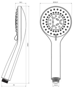 OMNIRES YOSEMITE-RCR - Kézi zuhany YOSEMITE fényezett króm