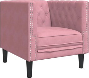 vidaXL rózsaszín bársony Chesterfield kanapéfotel