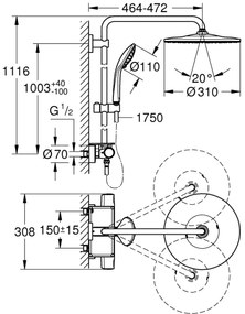 GROHE 26401001 - VITALIO JOY SYSTEM 310 zuhanyrendszer, fényes króm