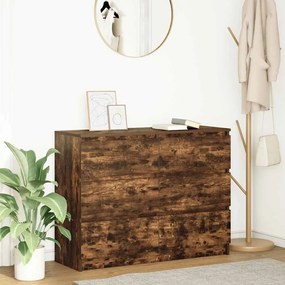 sonoma tölgy színű szerelt fa tálalószekrény 100x35x76 cm