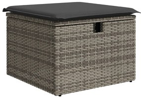 8 darabos kertkanapészett párnákkal, szürke poli rattan
