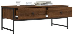 Barna tölgyszínű szerelt fa dohányzóasztal 101x49x39,5 cm