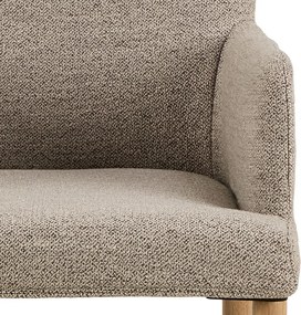 Bézs kárpitozott karfás étkezőfotel Zoe – Actona