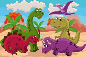 Vlies Fotótapéta - Dinosaur cartoon - 375x250 cm