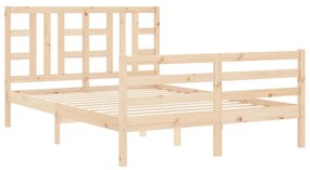 tömör fa ágykeret fejtámlával 160 x 200 cm