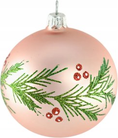 Rózsaszín matt fagyöngy gömbök 6 db-os Saco