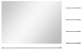ezüstszínű falitükör 5 polccal 80 x 60 cm