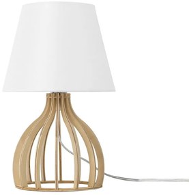 Fehér és világos fa asztali lámpa 36 cm AGUEDA Beliani