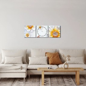 Kép - Kompozíció virágokkal és pillangókkal (órával) (90x30 cm)