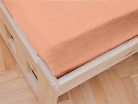 Jersey gyerek lepedő kiságyba barack 70x140 cm