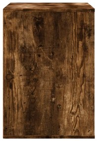 füstös tölgy színű szerelt fa fiókos sarokszekrény 80x41x58 cm