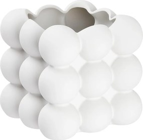 BUBBLE kaspó, fehér 12 cm
