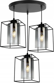 Mennyezeti LĂĄmpa LĂłgĂł CsillĂĄr HĂĄrmas Fekete Loft Glamour Ăveg Grafit