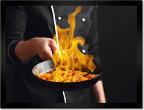 Poszterek keretben 40x30 Szakács szakács tűz