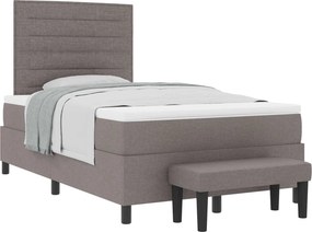 vidaXL Boxrugós ágy matracmal fejtámlával Tópszínű 120 x 190 cm szövet