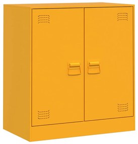 vidaXL mustársárga acél tálalószekrény 67 x 39 x 73 cm