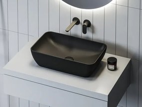 Munkalapos mosdó Ravak Uni 50x31 cm fekete csaplyuk nélkül, túlfolyó nélkül XJX0D150000