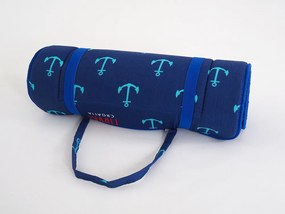 Feltekerhető napozószivacs HORGONYOK 148x52 cm, kék