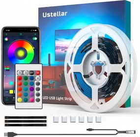 Ustellar Led szalag Rgb 5050 5W 5V távirányító/mobil alkalmazás 2m