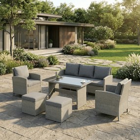 Kerti bútor garnitúra 140x70x60 cm, polyrattan, szürke, AZS-A1719 GREY