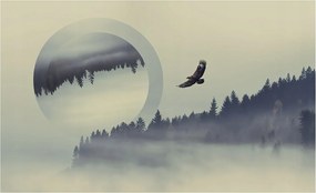 Flizelin tapéta Divatos 3D fali ragasztó Erdei tájkép 416x254 ragasztó