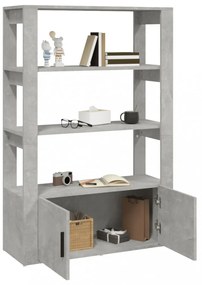 betonszürke szerelt fa tálalószekrény 80x30x119,5 cm