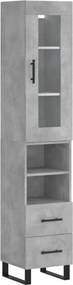 vidaXL betonszürke szerelt fa magasszekrény 34,5x34x180 cm