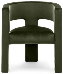 Sötétzöld design fotel ALPAH B VELVET