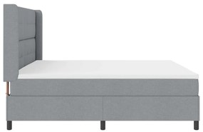 Boxspring Ágy Matraccal és LED Fény Szürke 200x200 cm Szövet