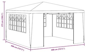 kék rendezvénysátor oldalfalakkal 4 x 4 m 90 g/m²
