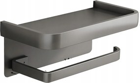 Wc-papír Tartó Polccal, ragasztóval, szürke