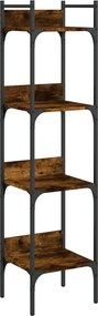 vidaXL 5 szintes füstös tölgy szerelt fa könyvespolc 35x30x138,5 cm