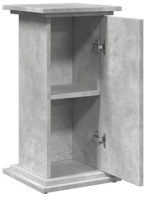 betonszürke szerelt fa bemutatóállvány tárolóval 31x30x60 cm