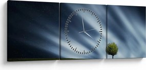 Az aurora borealis képe egy lápvidéken (órával) (90x30 cm)