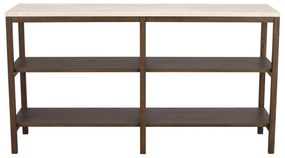 Barna-bézs konzolasztal kő asztallappal 140x40 cm Orwel - Rowico