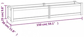 tömör tíkfa magaságyás 150 x 30 x 25 cm